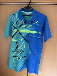 YONEX ポロシャツ Lサイズ 青/緑 幾何学模様
