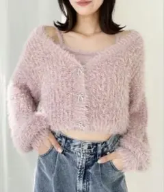 Heather/ヘザー　リボンモチーフカーディガン/キャミ