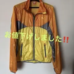 PUMA ナイロンジャケット オレンジ/イエロー/グレーSサイズ