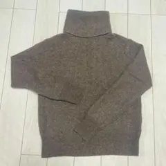 ブラウン タートルネック ニットセーターカシミヤ100%