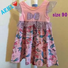 新品❤️ディズニープリンセス リトルマーメイド アリエル⭐️ワンピース 90