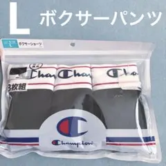 新品　ボクサーショーツ　3枚　チャンピオン　L パンツ　股上浅め　ヘインズ　黒