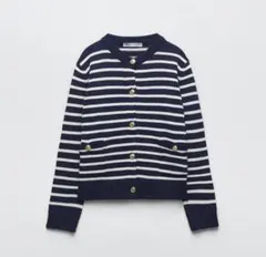 ZARA ストライプニットカーディガン 未使用