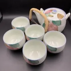 【未使用】有田焼　茶器セット　急須&湯呑み　花柄　華泉