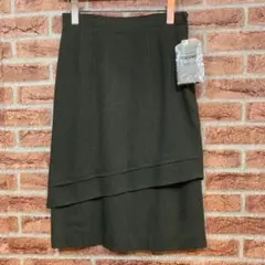 ESCART 新品未使用品 定価¥21.800 ひざ丈デザインスカート 9号 緑