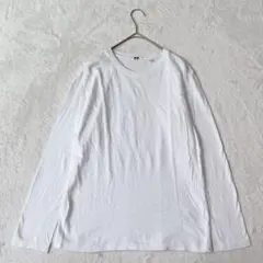 ユニクロ| メンズ・ソフトタッチクルーネックTシャツ【M】綿100% ホワイトのサムネイル