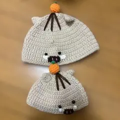 親子　猪ニット帽