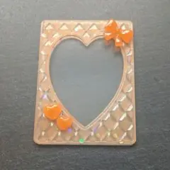 トレカケース デコ レジン キルティング オレンジ ラメ B8 ♡