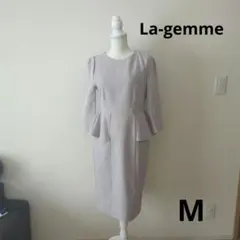 La-gemme　ワンピース ミディアム ぺプラム 7分袖 セレモニー М
