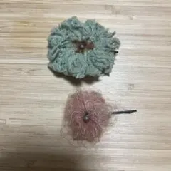 アネモネ　花形ヘアピン 2個セット