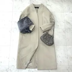 美品 ジャーナルスタンダード ベージュ スーパー140 ビーバーVネックコート