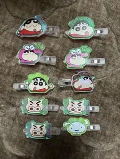 クレヨンしんちゃん アクリルヘアクリップ 10個セット