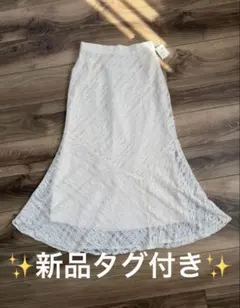 新品 earth music&ecology フレアスカート レーススカート 白