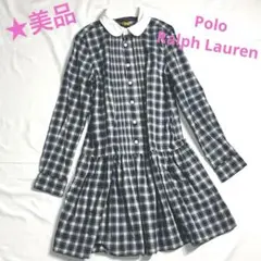 ★美品Polo Ralph Lauren チェック柄シャツワンピース　140㎝