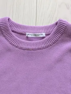 BEAUTY&YOUTH ラベンダー 半袖ニット