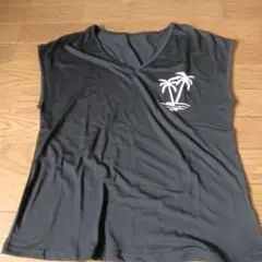 ヤシの木プリント ノースリーブTシャツ Sサイズ