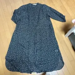 ナチュバイ 綿麻花柄ワンピース