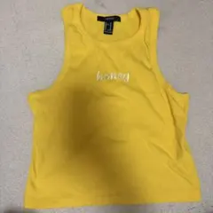 FOREVER 21 リブタンクトップ イエロー Mのサムネイル