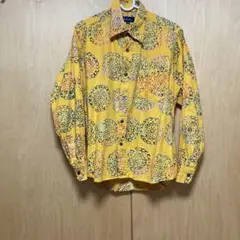 Avalinhoイエロー 円形模様 長袖シャツ M