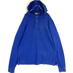 90sラルフローレンPOLObyralphlauren鹿の子パーカー青ポロシャツ