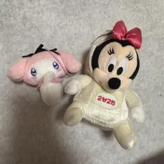 ミニーちゃん　マイメロ　ぬいぐるみキーホルダー