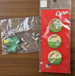 トムとジェリー　カープコラボ缶バッジ、ヘアピン