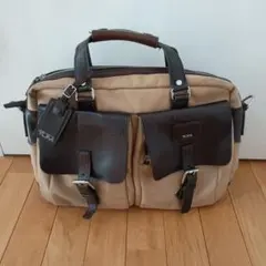 24210FX TUMI トートバッグ　茶　レザー　キャンバス　メンズ　ビジネス