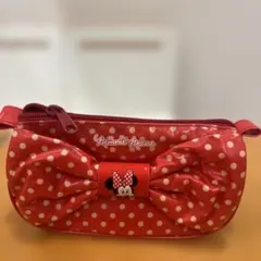 未使用品　ディズニー 昭和レトロなミニーマウス 水玉ポーチ