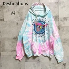 Destinations【M】パーカー トレーナー タイダイ フード USA古着