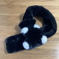 ティペット　マフラー　ブラック　クマ