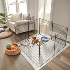 ドッグサークル 24インチ 8パネル 子犬・小型犬用 屋内・屋外兼用のサムネイル