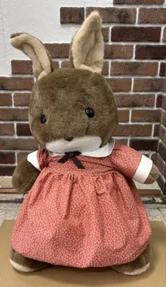 昭和レトロ ハンドハウス うさぎ ファンシー ぬいぐるみ リトルハウス ぬいぐるみ 昭和 レトロ ファンシー 当時物 うさぎ 茶色