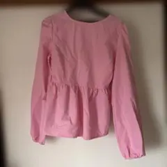 SHEIN ピンク リボン付きブラウス S