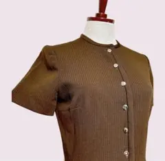 vintageヴィンテージワンピース無地バイカラー切替レトロUSA海外古着