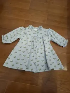 NEXT パフスリーブ ワンピース ブルー　86cm