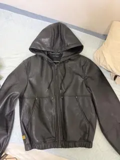 ZARA フェイクレザーフーデッド ジャケット ブラック S - メルカリ