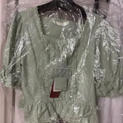 お値下げ】90年代！ピンクハウス定番のリボン付フリルブラウス 黄緑色 