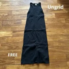 Ungrid アメスリテレコフィットワンピース ブラック FREE