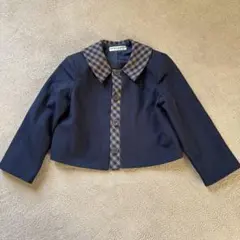 ②120ジャケット　幼稚園制服　KOSHINO HIROKO紺チェックのサムネイル