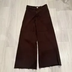 ZARA マリーンストレート　ワイドパンツ　ブラウン