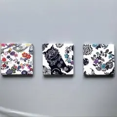 沖縄紅型調薄型軽量ファブリックパネル 3枚セット インテリア