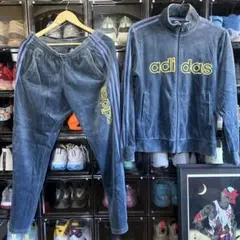 adidas ダークブルー ジャージセット Lサイズ