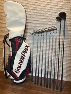 ￼ 【◎初心者向け】GOLDEN PRIX 他 ゴルフクラブセット フレックスS