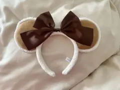 ディズニー　ミニー　カチューシャ ブラウン　ベージュ　ふわふわ　茶色