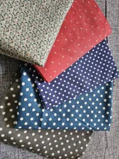 はぎれコットン生地５種セット(水玉・星・小花)