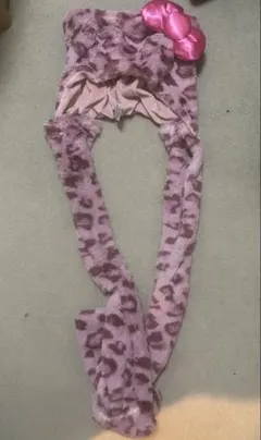 USJ ハローキティ マフラーハット ピンク ヒョウ柄