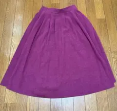 パープル スエード風 フレアスカート