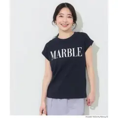 coca フレンチスリーブ　プリント　ロゴ　Tシャツ　ネイビー