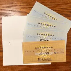 ゼビオ株主優待２０％割引１枚・１０％割引3枚