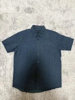 Aquascutum 半袖シャツ 総柄 ネイビーのサムネイル